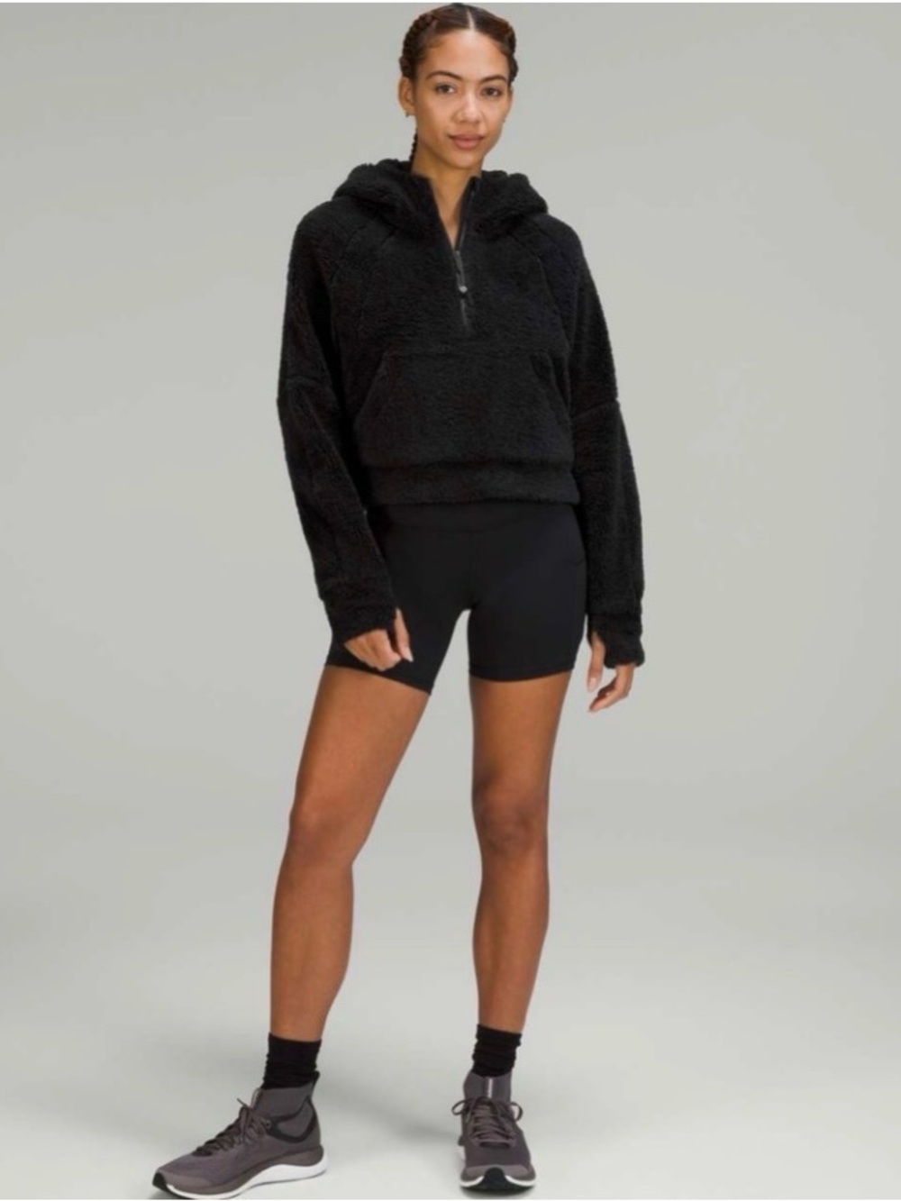 NWOT! Lululemon Teddy Black Fleece Scuba 1/2 zip Hoodie Pullover Jacket xs s - Picture 4 of 8